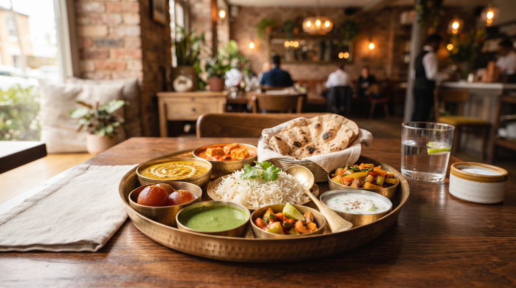 Indian food served at a restaurant in Berlin